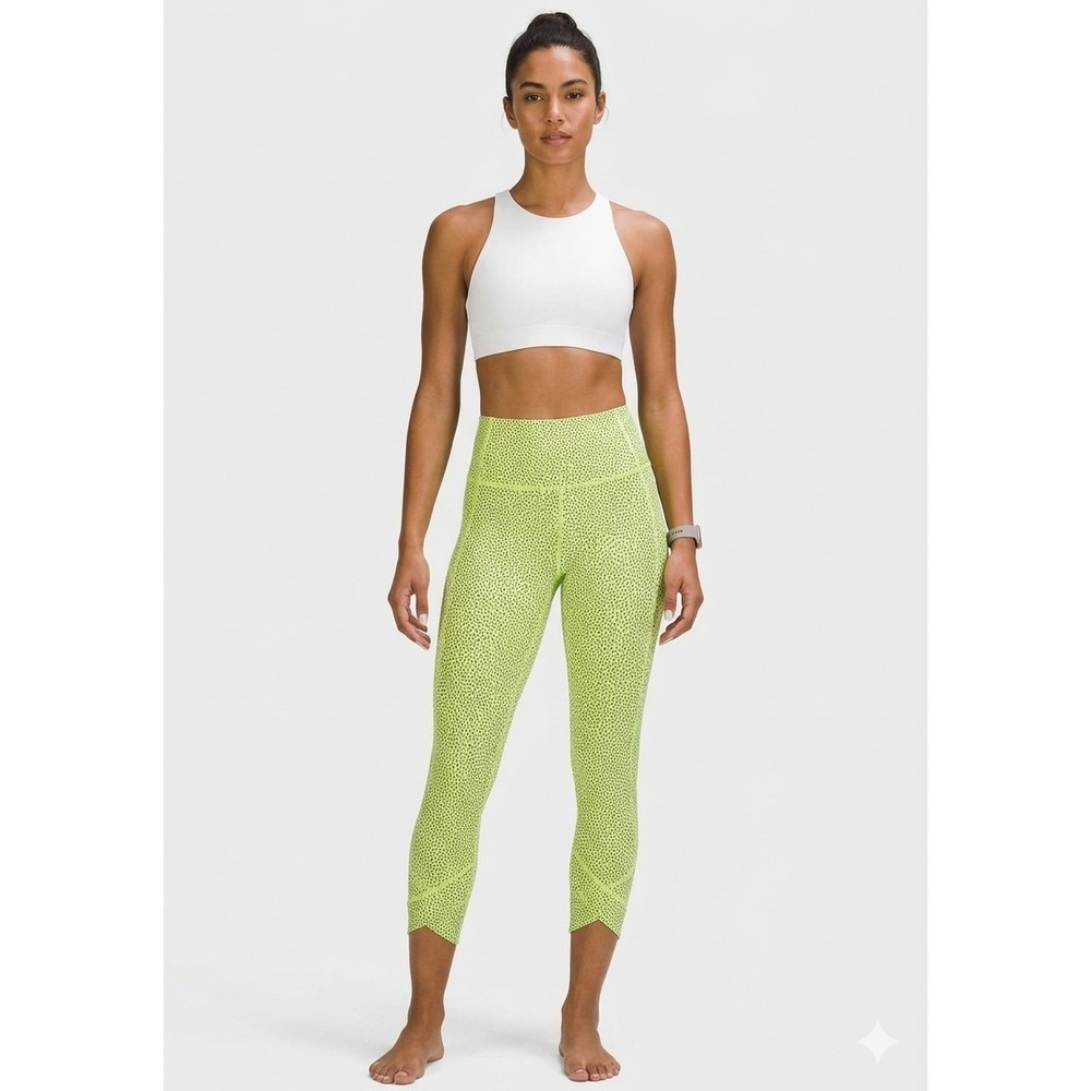 CALIA by Carrie Underwood Lime Green Animal Print Tulip Hem Leggings Medium